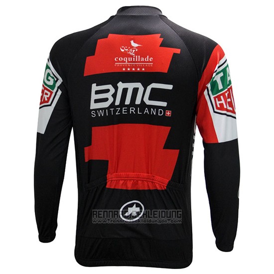 2017 Fahrradbekleidung BMC Rot und Wei Trikot Langarm und Tragerhose - zum Schließen ins Bild klicken
